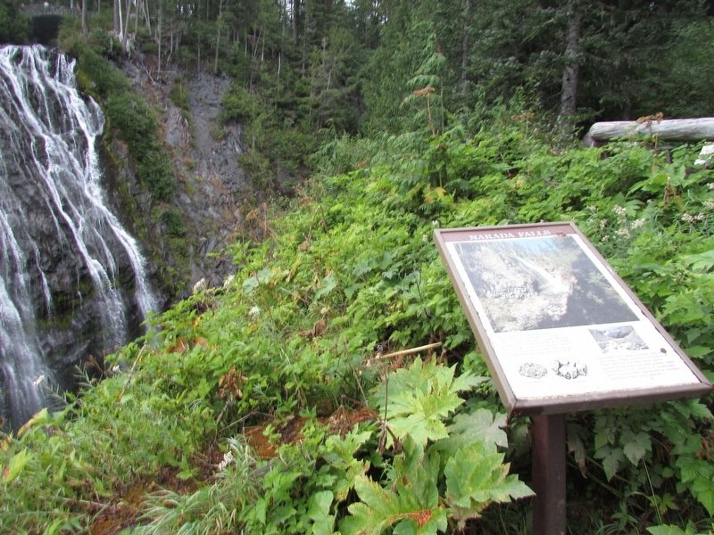 Narada Falls Marker. Click for full size. Narada Falls Marker image. Click for full size.