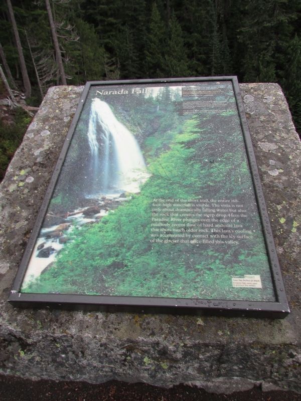 Narada Falls Marker. Click for full size. Narada Falls Marker image. Click for full size.