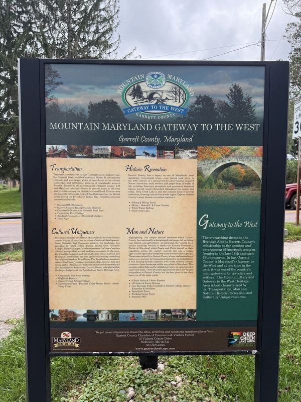 Mountain Maryland Gateway to the West Marker. Click for full size. Mountain Maryland Gateway to the West Marker image. Click for full size.