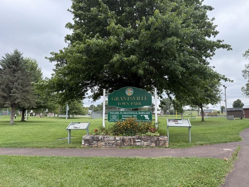 Markers on the grounds of Grantsville Town Park. Click for full size. Markers on the grounds of Grantsville Town Park image. Click for full size.