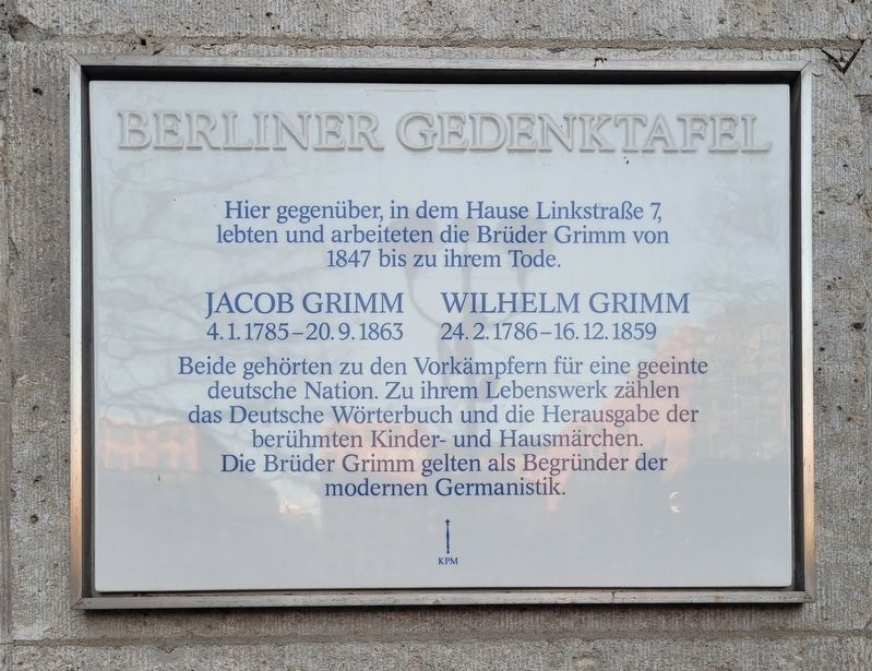 Jacob Grimm / Wilhelm Grimm Marker. Click for full size. Jacob Grimm / Wilhelm Grimm Marker image. Click for full size.