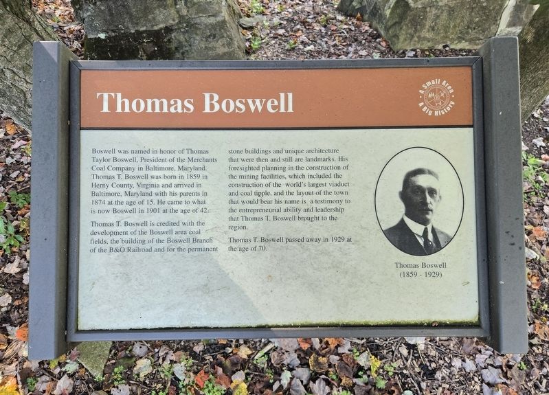 Thomas Boswell Marker. Click for full size. Thomas Boswell Marker image. Click for full size.