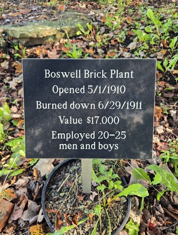 Boswell Brick Plant Marker. Click for full size. Boswell Brick Plant Marker image. Click for full size.