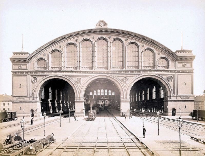 Anhalter Bahnhof terminal station, southern facade and platforms. Click for full size. Anhalter Bahnhof terminal station, southern facade and platforms image. Click for full size.