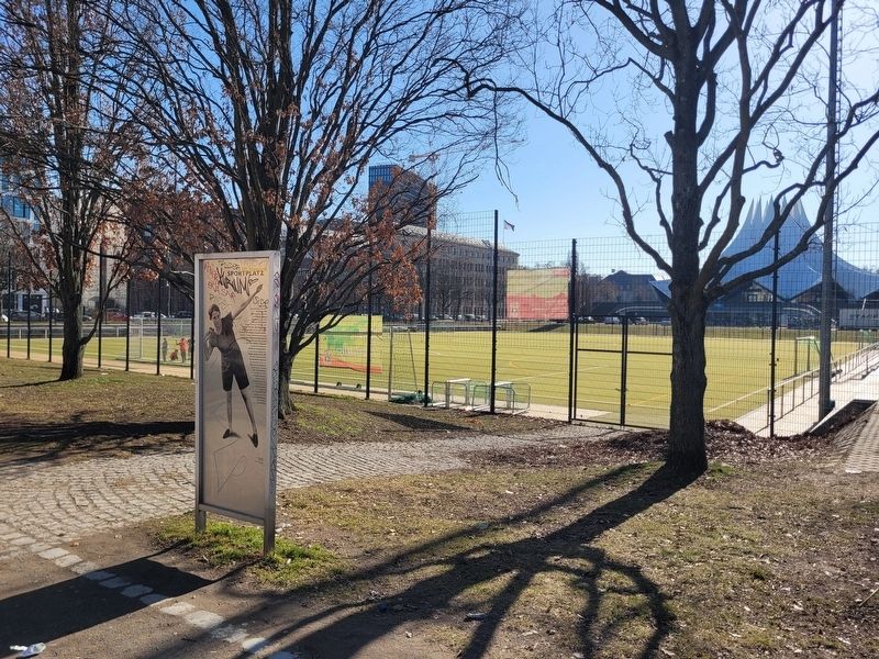 Lilli Henoch Sportplatz Marker. Click for full size. Lilli Henoch Sportplatz Marker image. Click for full size.