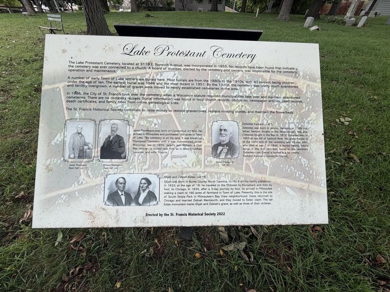 Lake Protestant Cemetery Marker. Click for full size. Lake Protestant Cemetery Marker image. Click for full size.