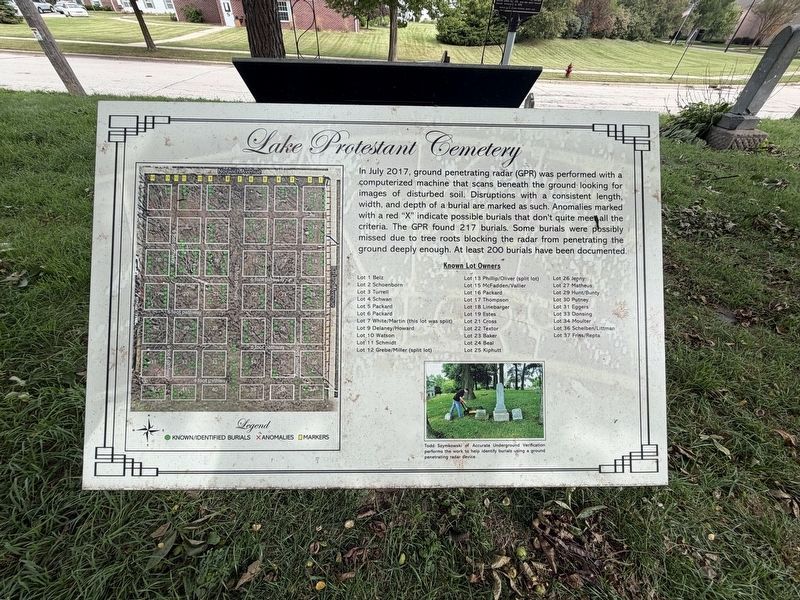 Lake Protestant Cemetery Marker. Click for full size. Lake Protestant Cemetery Marker image. Click for full size.