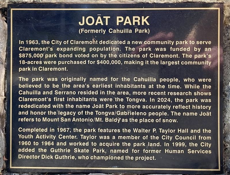 Joāt Park Marker. Click for full size. Joāt Park Marker image. Click for full size.