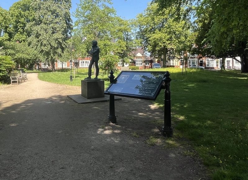Rupert Brooke Statue and Marker. Click for full size. Rupert Brooke Statue and Marker image. Click for full size.