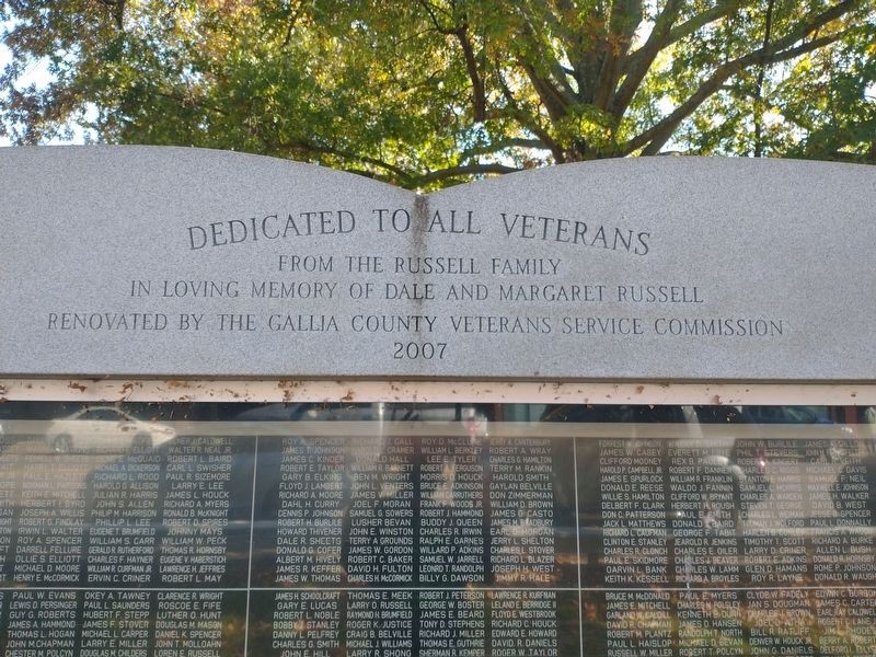 Gallipolis Veterans Memorial. Click for full size. Gallipolis Veterans Memorial image. Click for full size.