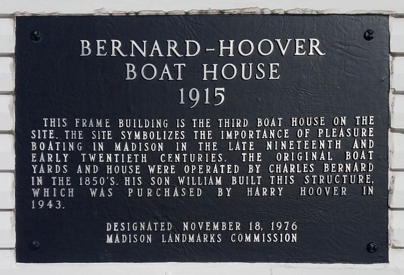 Bernard-Hoover Boat House Marker. Click for full size. Bernard-Hoover Boat House Marker image. Click for full size.