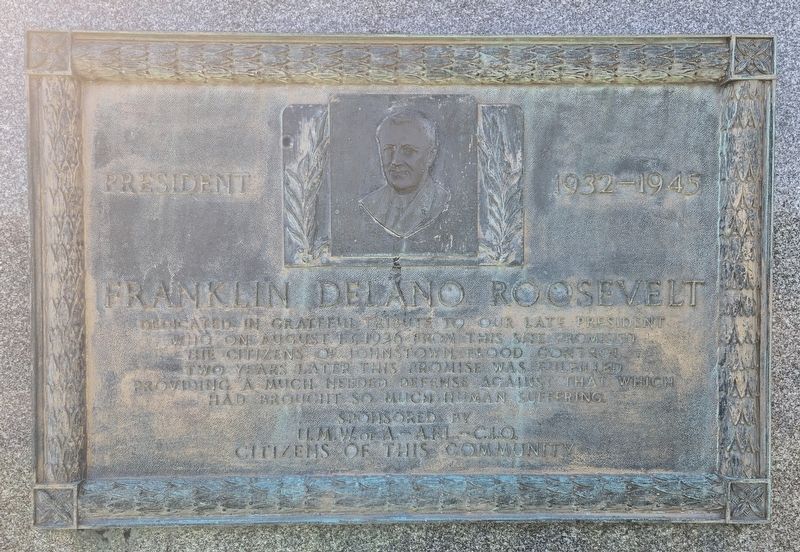 Franklin Delano Roosevelt Marker image. Click for full size.
