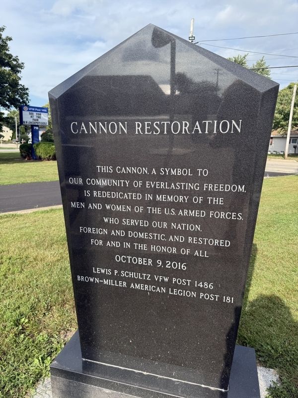 Cannon Restoration Marker. Click for full size. Cannon Restoration Marker image. Click for full size.