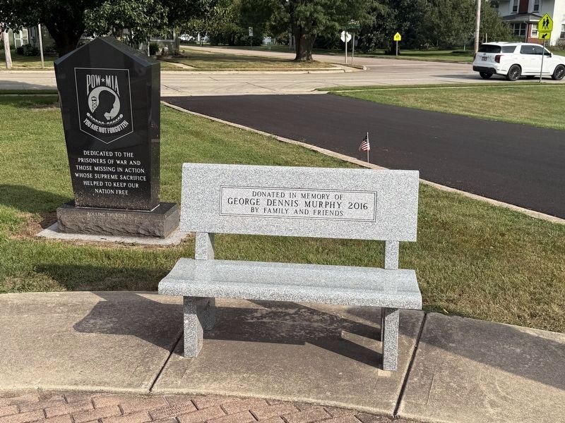POW-MIA Memorial & Nearby Memorial bench. Click for full size. POW-MIA Memorial & Nearby Memorial bench image. Click for full size.