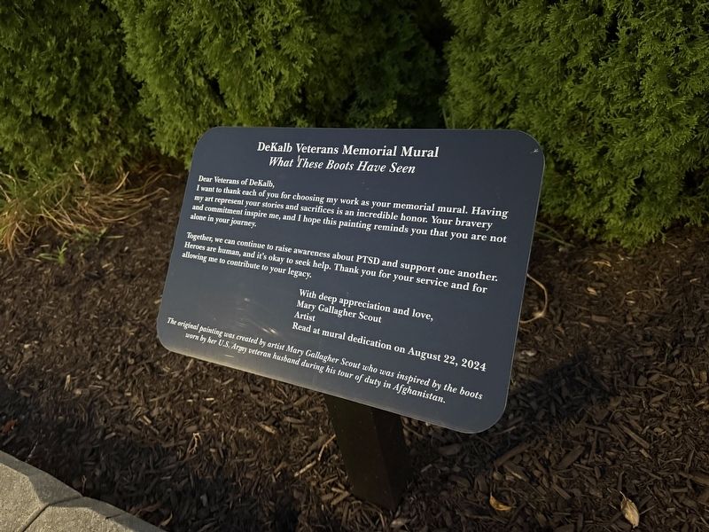 DeKalb Veterans Memorial Mural Marker. Click for full size. DeKalb Veterans Memorial Mural Marker image. Click for full size.