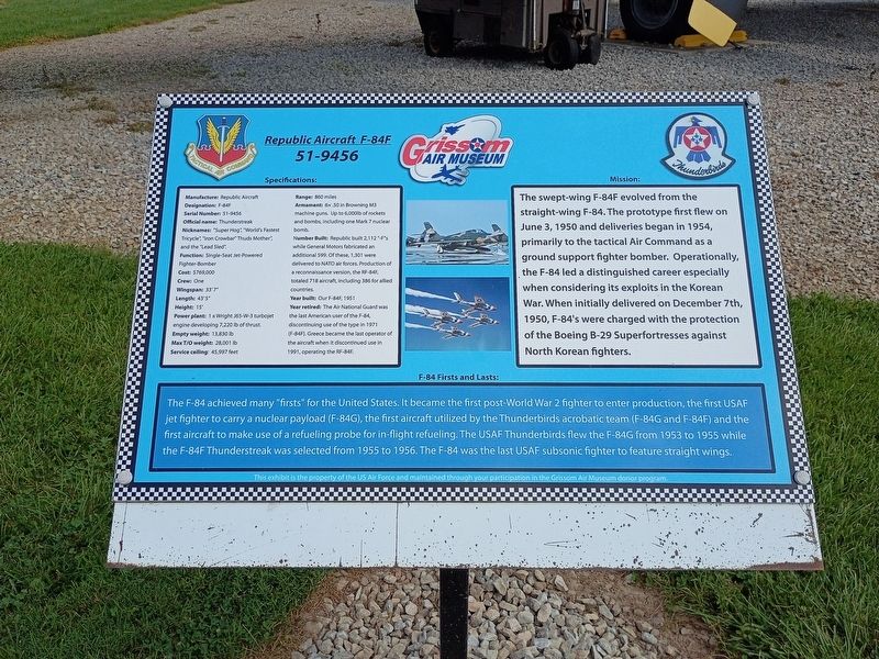Republic Aircraft F-84F Marker. Click for full size. Republic Aircraft F-84F Marker image. Click for full size.