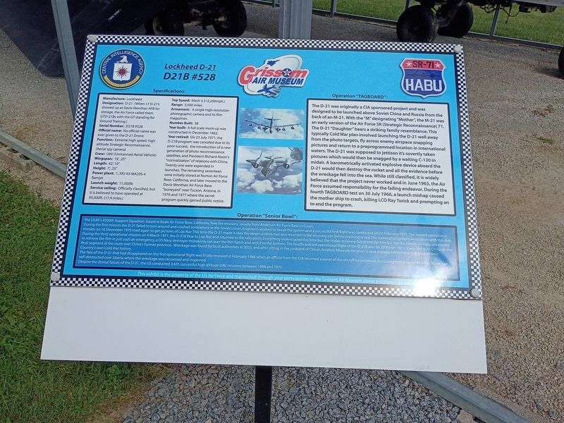 Lockheed D-21 Marker. Click for full size. Lockheed D-21 Marker image. Click for full size.
