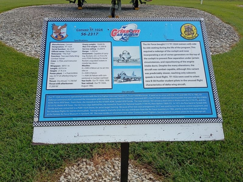 Convair TF-102A Marker. Click for full size. Convair TF-102A Marker image. Click for full size.