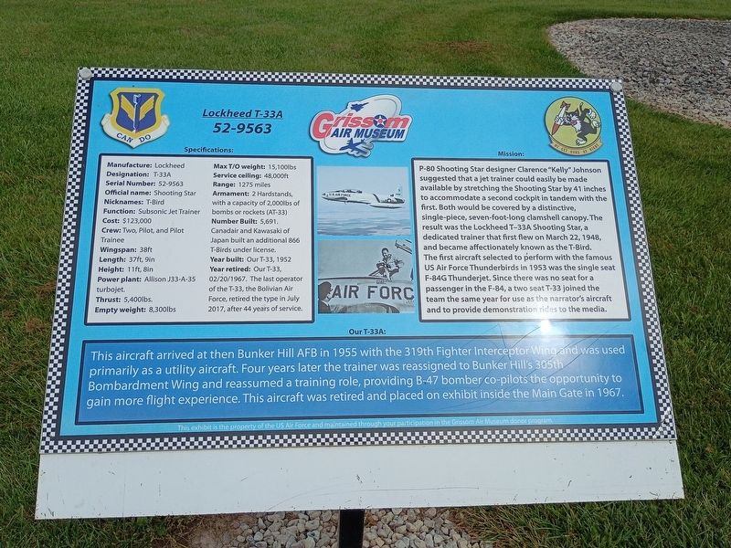 Lockheed T-33A Marker. Click for full size. Lockheed T-33A Marker image. Click for full size.