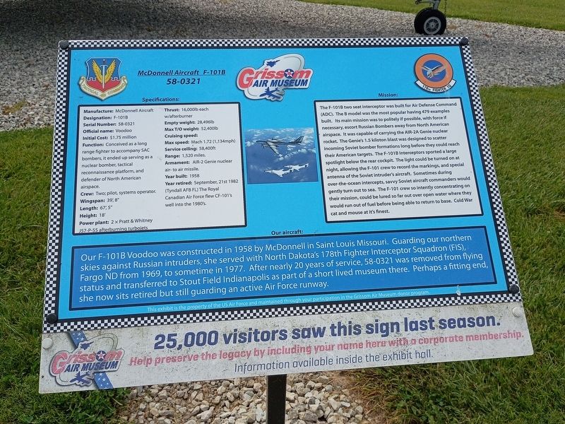 McDonnell Aircraft F-101B Marker. Click for full size. McDonnell Aircraft F-101B Marker image. Click for full size.