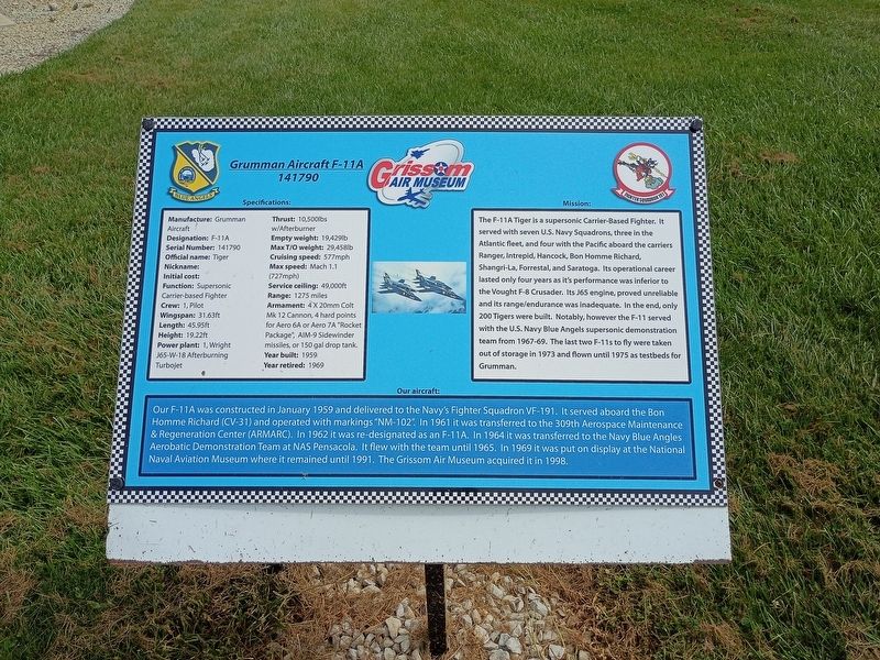 Grumman Aircraft F-11A Marker. Click for full size. Grumman Aircraft F-11A Marker image. Click for full size.
