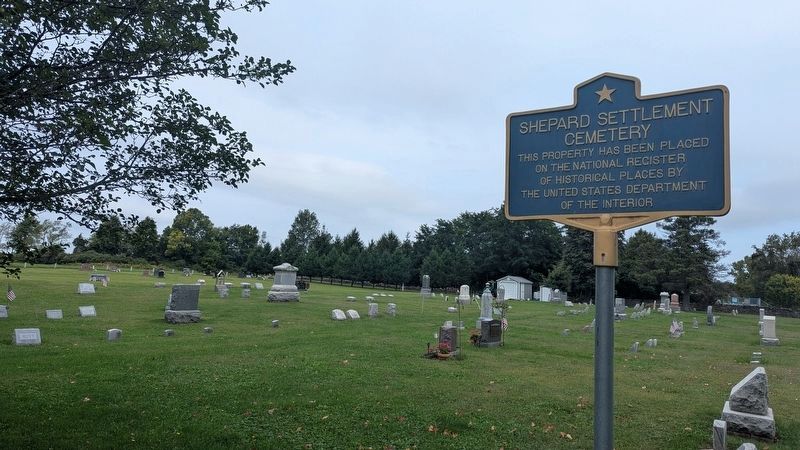 Shepard Settlement Cemetery Marker. Click for full size. Shepard Settlement Cemetery Marker image. Click for full size.