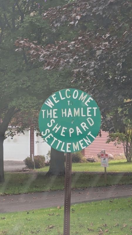 Shepard Settlement roadside welcome Sign. Click for full size. Shepard Settlement roadside welcome Sign image. Click for full size.