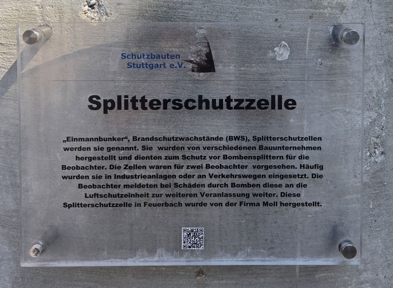 Splitterschutzzelle / Bomb-Splinter Shelter Marker. Click for full size. Splitterschutzzelle / Bomb-Splinter Shelter Marker image. Click for full size.