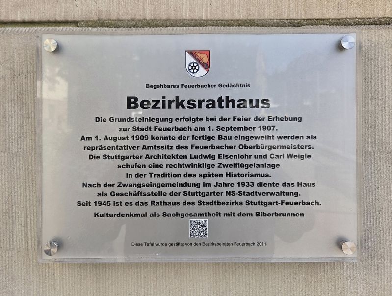 Bezirksrathaus / District Town Hall Marker. Click for full size. Bezirksrathaus / District Town Hall Marker image. Click for full size.