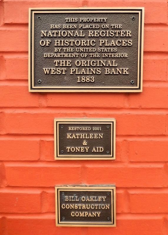The Original West Plains Bank Marker. Click for full size. The Original West Plains Bank Marker image. Click for full size.