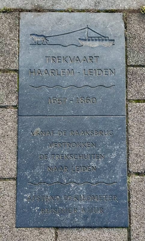 Trekvaart Haarlem-Leiden / Haarlem-Leiden Tow-Canal Marker. Click for full size. Trekvaart Haarlem-Leiden / Haarlem-Leiden Tow-Canal Marker image. Click for full size.