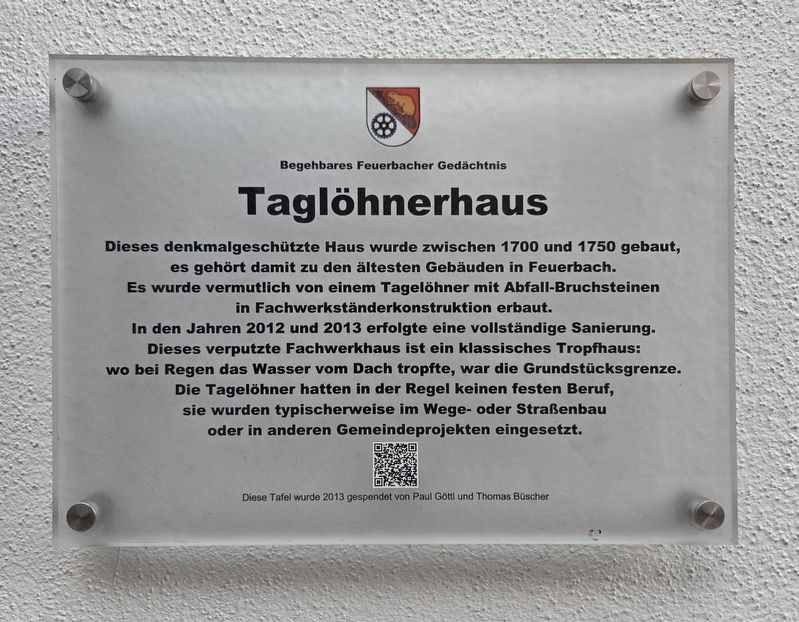 Taglöhnerhaus / Day Laborer’s House Marker. Click for full size. Taglöhnerhaus / Day Laborer’s House Marker image. Click for full size.