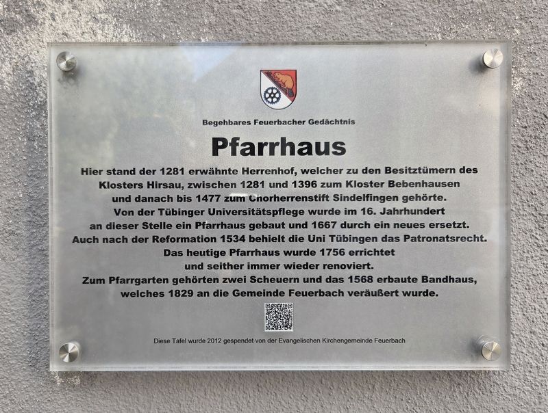 Pfarrhaus / Rectory Marker. Click for full size. Pfarrhaus / Rectory Marker image. Click for full size.