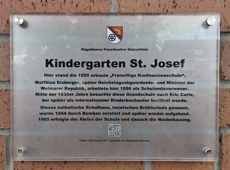 Kindergarten St. Josef / St. Joseph Kindergarten Marker. Click for full size. Kindergarten St. Josef / St. Joseph Kindergarten Marker image. Click for full size.
