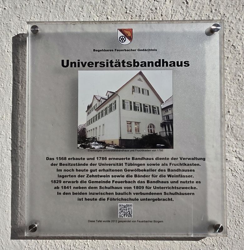 Universitätsbandhaus / University Bandhaus Marker. Click for full size. Universitätsbandhaus / University Bandhaus Marker image. Click for full size.