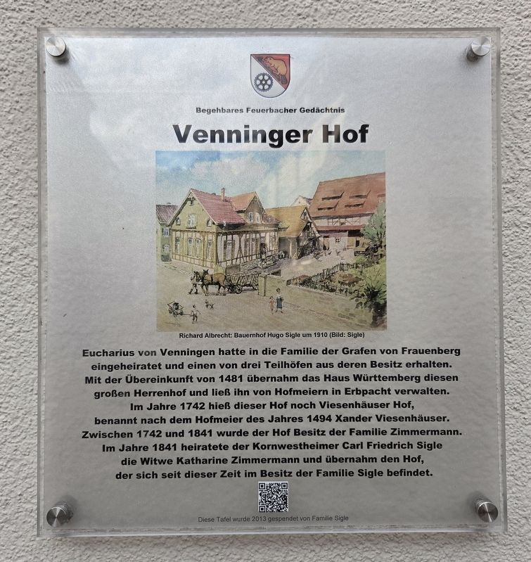 Venninger Hof / Venningen Manor Marker. Click for full size. Venninger Hof / Venningen Manor Marker image. Click for full size.