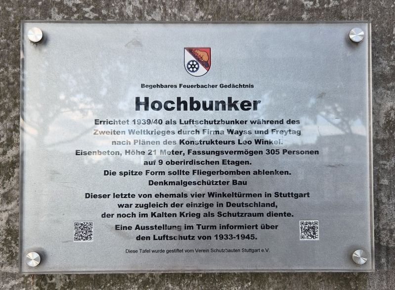 Hochbunker / Above-Ground Air-Raid Bunker Marker. Click for full size. Hochbunker / Above-Ground Air-Raid Bunker Marker image. Click for full size.