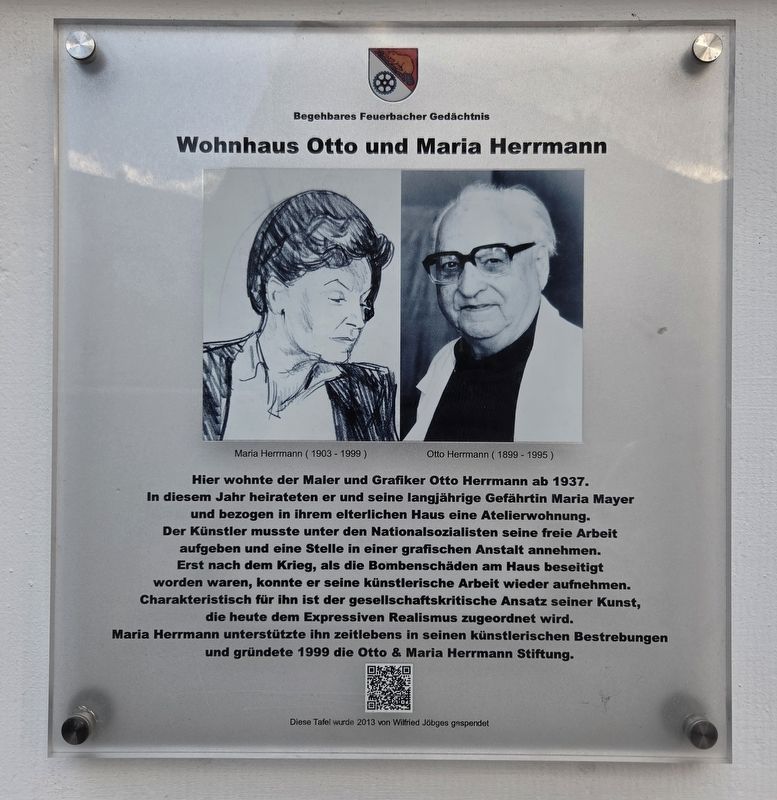 Wohnhaus Otto und Maria Herrmann / Residence of Otto and Maria Herrmann Marker. Click for full size. Wohnhaus Otto und Maria Herrmann / Residence of Otto and Maria Herrmann Marker image. Click for full size.