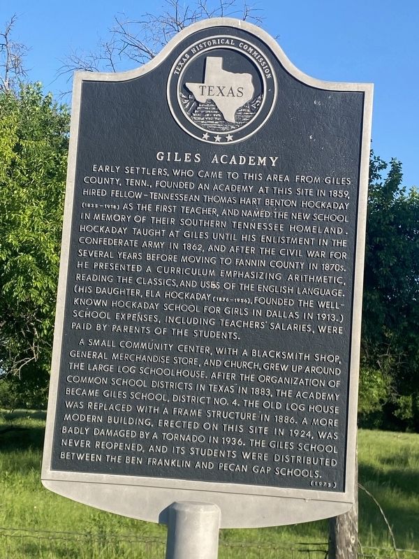 Giles Academy Marker. Click for full size. Giles Academy Marker image. Click for full size.