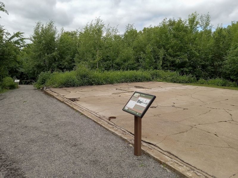 Dry House foundation and marker. Click for full size. Dry House foundation and marker image. Click for full size.