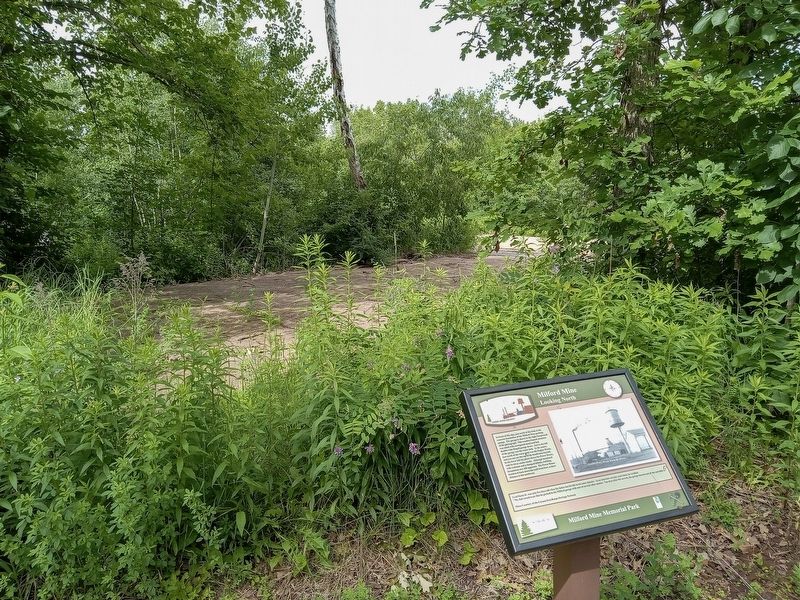 Looking North marker and garage foundation. Click for full size. Looking North marker and garage foundation image. Click for full size.