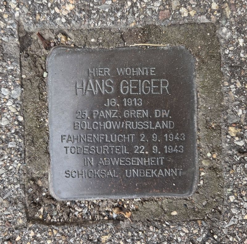 Hans Geiger Marker. Click for full size. Hans Geiger Marker image. Click for full size.