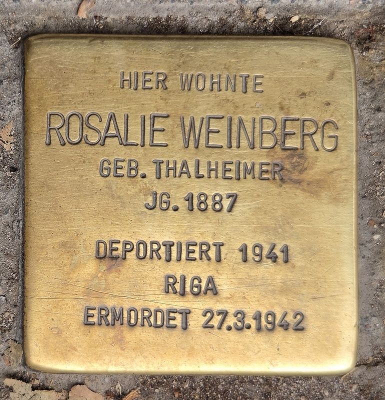 Rosalie Weinberg Marker. Click for full size. Rosalie Weinberg Marker image. Click for full size.