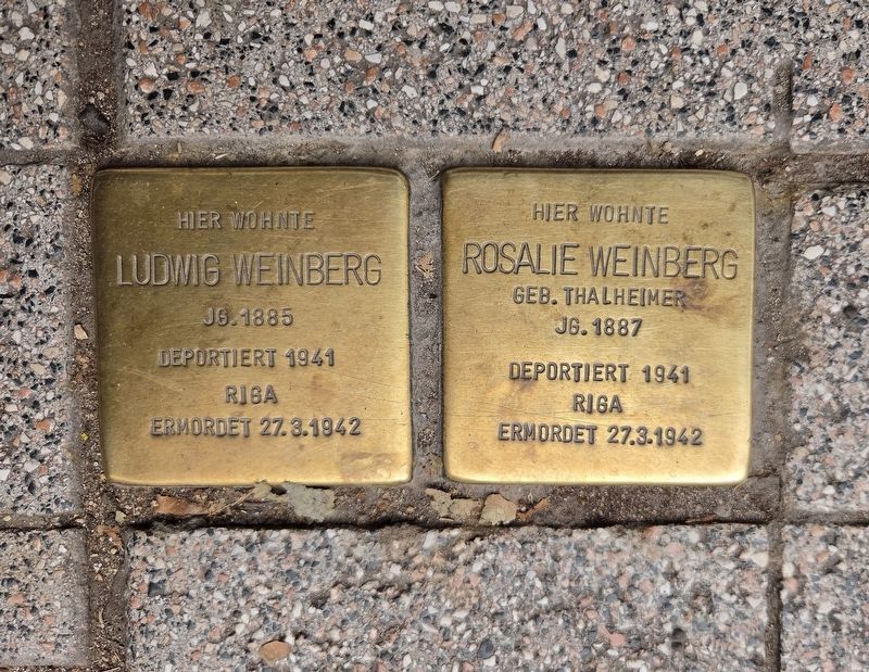 Ludwig and Rosalie Weinberg Markers. Click for full size. Ludwig and Rosalie Weinberg Markers image. Click for full size.