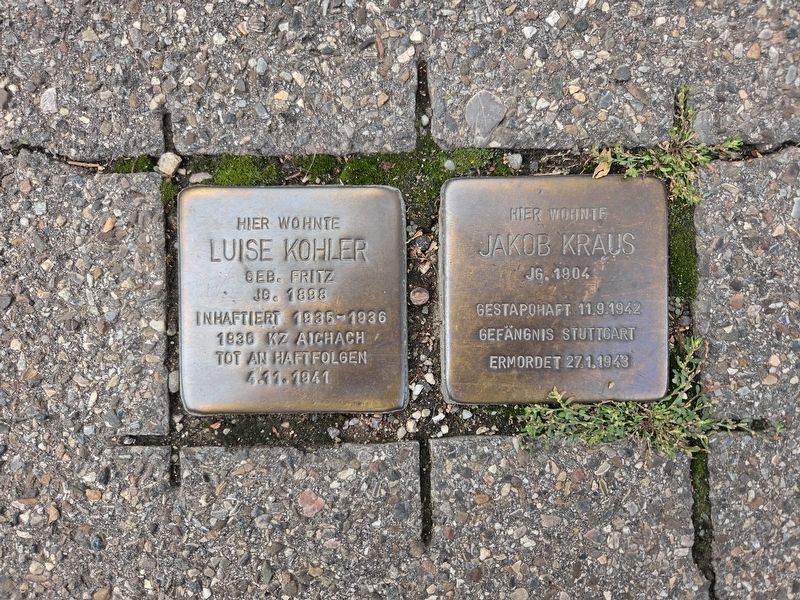 Luise Kohler and Jakob Kraus Markers. Click for full size. Luise Kohler and Jakob Kraus Markers image. Click for full size.