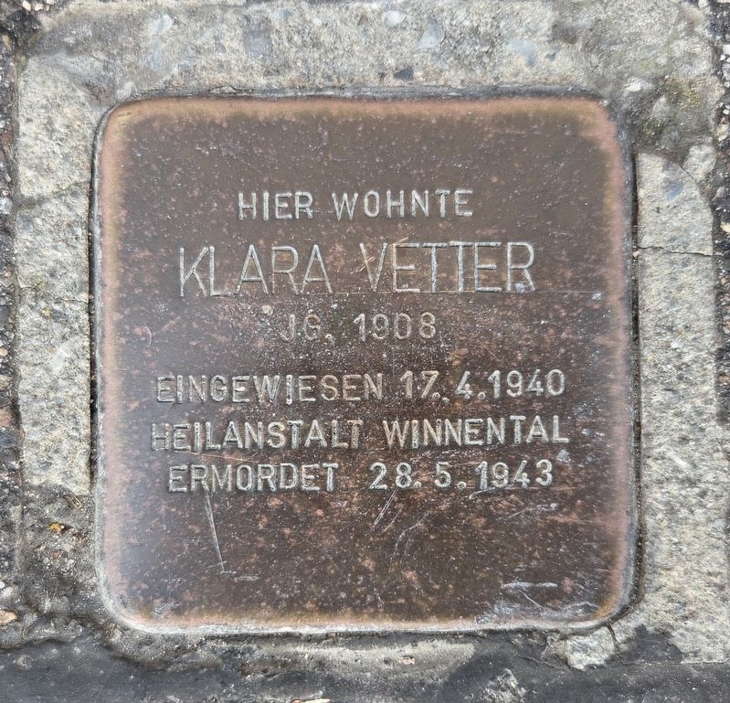 Klara Vetter Marker. Click for full size. Klara Vetter Marker image. Click for full size.