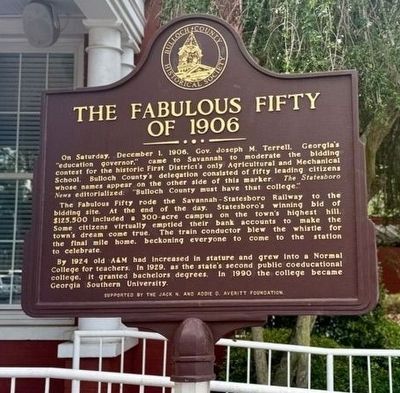 The Fabulous Fifty of 1906 side of marker. Click for full size. The Fabulous Fifty of 1906 side of marker image. Click for full size.