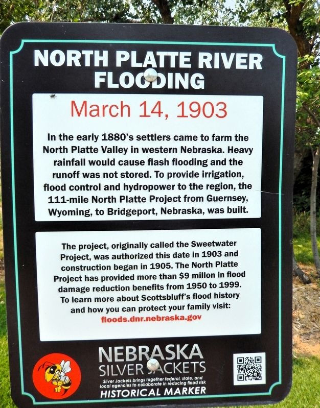 North Platte River Flooding Marker. Click for full size. North Platte River Flooding Marker image. Click for full size.