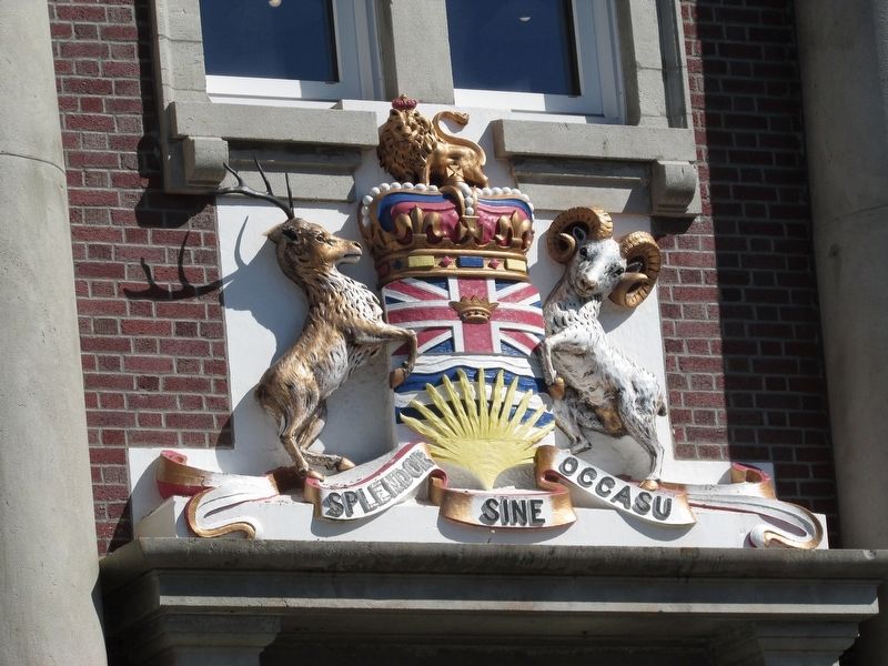 Coat of Arms on Prince Rupert Courthouse. Click for full size. Coat of Arms on Prince Rupert Courthouse image. Click for full size.