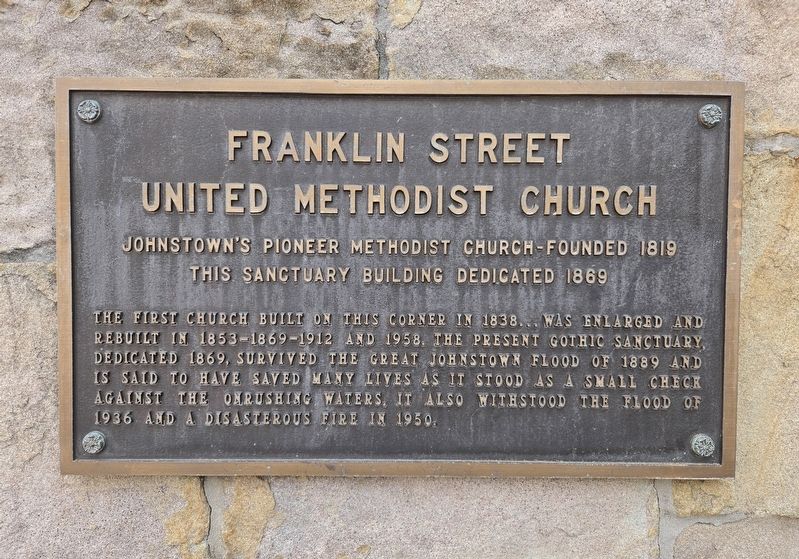 Franklin Street United Methodist Church Marker. Click for full size. Franklin Street United Methodist Church Marker image. Click for full size.